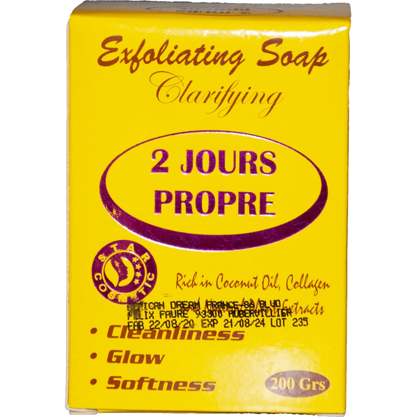 SAVON GOMMANT ECLAIRCISSANT / 2 JOURS PROPRES
